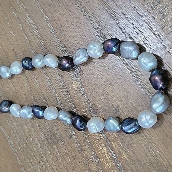 Honora Baroque Black,White,grey fresh water Pearl 3 piece Jewelry Set. - Picture 3 of 7